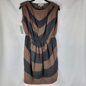 Ya Los Angeles Black & Brown Chevron Mini Dress Size Medium